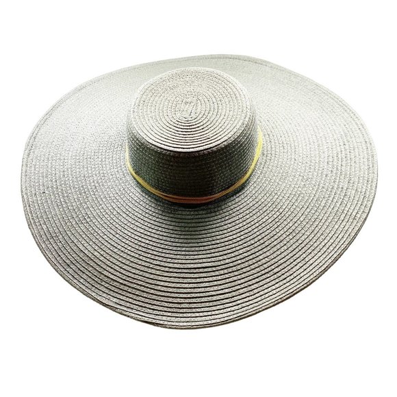 Blue Gray Wide Brim Flat Top Sun Hat main image 6